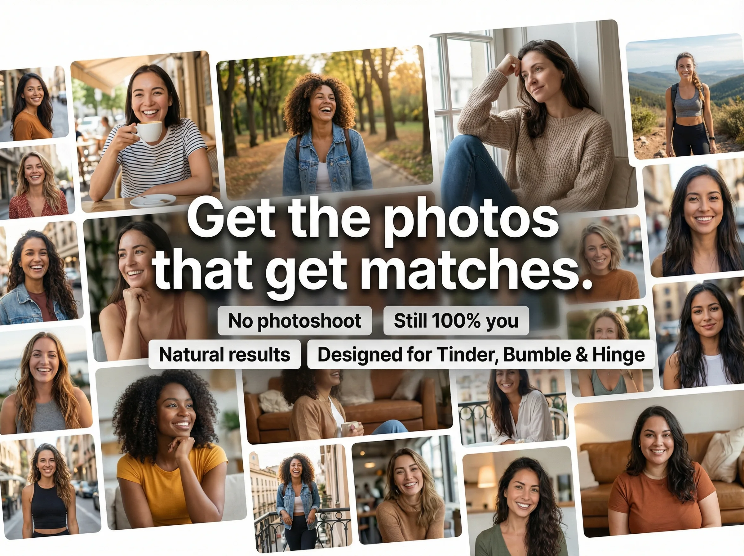 Collage de photos de profil femme — exemples après